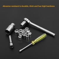 Ensemble de 40 outils à main pour la réparation automobile et moto, en acier au carbone, avec clé à cliquet, douilles, tournevis et clés hexagonales - Utilisation domestique