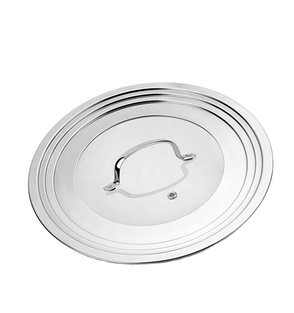 Trending Products 2026 New Arrivals Custom Universal Lid for Pots Frying Pans Skillets Stainless Steel Tempered Glass Lid