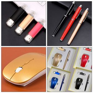 2025 Custom Logo Luxury Corporate Office Customized Pen Wireless Mouse USB Flash Drive <b>Gift</b> Set <b>for</b> Marketing - Product Image 3