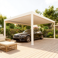 Pergola moderne de luxe en alliage d'aluminium ANCSEM, abri de voiture, système de toiture imperméable pour l'extérieur, abri de stationnement, revêtement en poudre