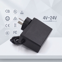 Alimentation universelle 10W 11W 12W 9V 12V 24V 1A 2A AC DC avec prise US EU UK AU pour routeur WiFi, système d'alarme, appareil