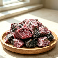 Pierre brute de rhodonite naturelle de haute qualité, spécimen minéral à motif rose pour terrarium, aquascaping, décoration de jardin et collection de roches