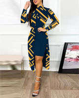 Robe élégante fendue à imprimé décontracté et tendance pour femme – Collection Automne 2026