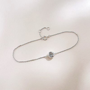 Pulsera Ajustable de Cadena con Eslabones de Moda, Diamantes Sintéticos, Oro Blanco de 18K, Joyería Permanente Inalterable para Mujer, Venta al por Mayor - Product Image 3