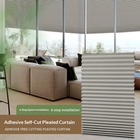 Stores plissés modernes auto-adhésifs personnalisés transfrontaliers pour chambre à coucher, rideaux occultants faciles à installer sans perçage pour la maison