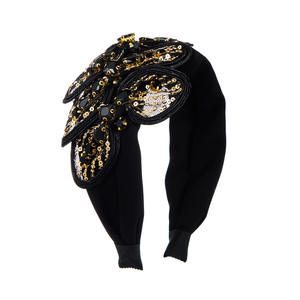 แถบคาดศีรษะลูกไม้โบว์ใหญ่สำหรับผู้หญิงพร้อมเครื่องประดับผมระดับไฮเอนด์ขอบกว้าง - Product Image 5