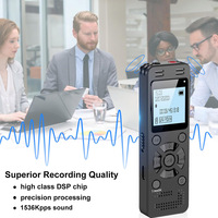 Dictaphone rechargeable de 32 Go Enregistreur vocal numérique à haute sensibilité pour les conférences