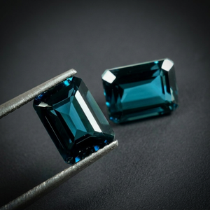 Piedra preciosa suelta 11x9 DE CALIDAD AAA Natural London Blue Topaz Octagon Emerald Cut para fabricantes de joyería - Product Image 1