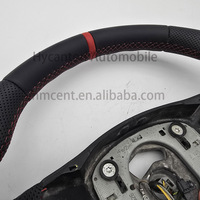 Volante de costura roja de cuero perforado liso de mejor rendimiento M de fábrica para BMW E90 accesorio para automóvil