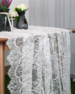 Nappe de <span class=keywords><strong>table</strong></span> Vintage en dentelle blanche, linge de soie à motif Floral, pour fête de mariage, 60x121 pouces - Product Image 3