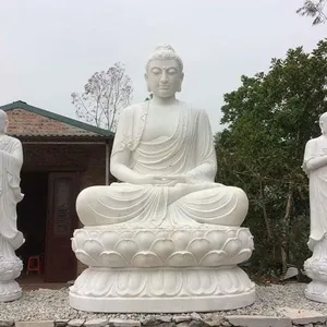 手作り大理石瞑想shakyamuni大きな仏像家の装飾像座っている仏像