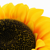 Tournesol Artificiel en Gros 45cm (17.7 Pouces) à Tige Unique, Tête de 13.5cm, en Soie, pour Décoration Automne, Thanksgiving, Mariage, Fête, Maison