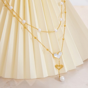 สร้อยคอจี้ทองคำ 18K สแตนเลสสตีลสองชั้นสไตล์วินเทจ ดีไซน์ทันสมัย ไอเดียของขวัญสุดเก๋ - Product Image 4