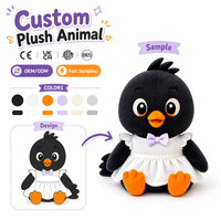 Peluche Canard Noir en Robe, Fabrication Directe d'Usine, Jouets en Peluche en Coton Super Doux de Haute Qualité pour Cadeaux