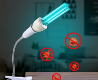 Offres Spéciales UVC LED E27 Ampoule germicide 25W 15W Lampe UV avec Ozone Lumière Quartz Lampe Maison Salle De Bains