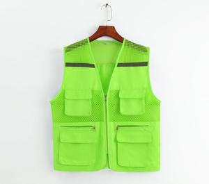 高品质防水工作夹克安全背心 D 级防护常规版型蓝色网状反光带口袋 - Product Image 5
