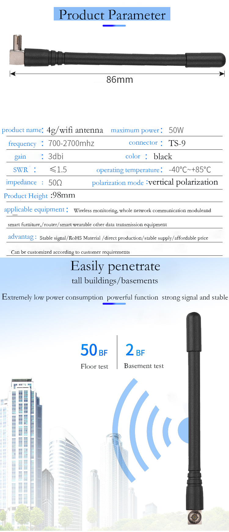 Router external TS9 antenna   WiFi 3-5dbi 3g/4g lte antenna ts9 connector antenna