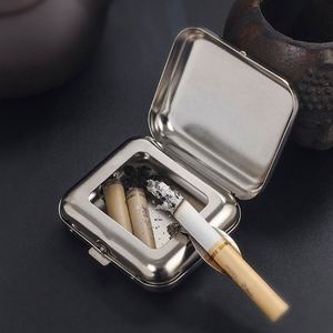 Cendrier de poche portable personnalisé avec logo, mini, en métal, à couvercle rabattable, pour activités promotionnelles - Product Image 2