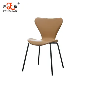 Italian luxury modern classic dinning room furniture cafe plastic covered PU leather home dining chair for dinner