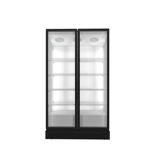 Réfrigérateur vertical à 2 portes vitrées, refroidissement par air, LED, certifié CE, avec étagères réglables pour les magasins de proximité, directement de l'usine - Product Image 2
