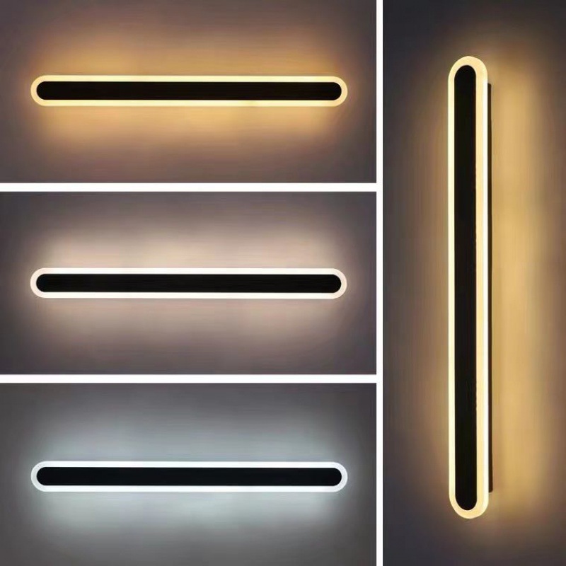 Moderne minimaliste LED ligne applique chambre chevet canapé salle de bain miroir fond lampe décorative fer forgé acrylique lumières