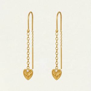 Anting-anting menjuntai mode perhiasan halus anting-anting mewah menjuntai rantai perak murni 925 lapis emas 18k untuk anak perempuan - Product Image 1