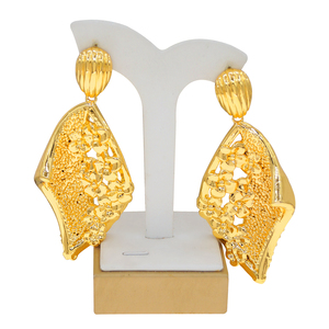 Yulaili Hotsale feuille forme femmes Vintage rond grandes boucles d'oreilles à <span class=keywords><strong>la</strong></span> mode à <span class=keywords><strong>la</strong></span> mode Fine mariée mariage bijoux Boho fête pédants - Product Image 5