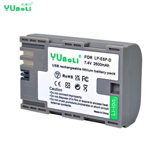 LP-E6, LP-E6P batteria 2600mAh USB-C ricarica, Display LED batterie di ricambio per Canon EOS 5D 6D 7D 60D 70D 80D <span class=keywords><strong>90D</strong></span> - Product Image 5
