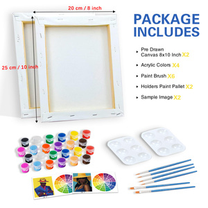 Kit di 2 tele incorniciate pre-dipinte per pittura per adulti, kit per feste Paint and Sip, forniture per feste, Foresta al tramonto - Product Image 4