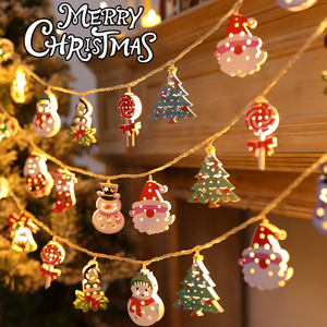 Guirlande lumineuse de Noël alimentée par USB avec télécommande, décorations LED bonhomme de neige, Père Noël, arbre de Noël - Product Image 2