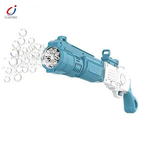Chengji Burbujas Toys Summer Outdoor Handheld Machine 10 holes Cool Electric Automatic Rifle Bubble Blower Gun