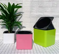 Zgq35 vaso de planta de plástico grande, vaso para plantas com dupla camada de armazenamento de água absorção de água automática