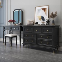 Commode en bois massif de style rétro américain, 5+ tiroirs, gain de place, pour chambre à coucher, salon, hôtel, appartement