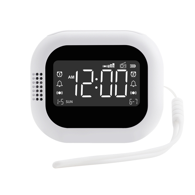 Bluetooth USB Charging Digital Electronic Alarm Clock Time Sync Radio Strong Silent Mode Vibrating Plastic Living Room Kitchen