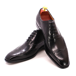 Sang trọng ren lên Oxford <span class=keywords><strong>Brogue</strong></span> <span class=keywords><strong>Wingtip</strong></span> handmade văn phòng trang phục chính thức Giày - Product Image 1