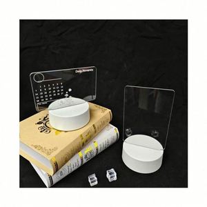 Tablero de Notas Acrílico Luminoso con LED RGB 3D, Creativo, DIY, Borrable, Reutilizable, con Mensajes Electrónicos, Regalo para Dormir - Product Image 1