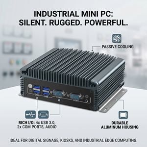 Mini PC Industrial Robusto sin Ventilador <span class=keywords><strong>LN</strong></span> 1010 para Automatización de Fábrica, con Doble LAN, RS232, HDMI, VGA, USB, WiFi, 4G SIM, DC12V - Product Image 4