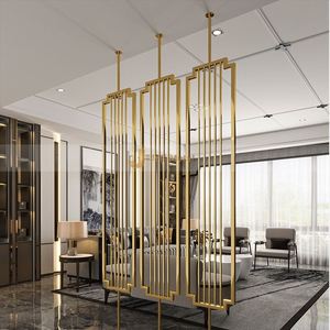 EX712 Biombo Decorativo Extravagante de Acero Inoxidable, Corte Láser, Plegable, Revestimiento con Acabado Dorado, Estilo Moderno y Lujoso - Product Image 6
