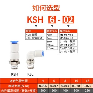 Connecteur pneumatique rotatif haute vitesse Xingchen KSL/KSH4/6/8/10/12 en laiton, neuf, pour angles droits et angles de courbure - Product Image 4