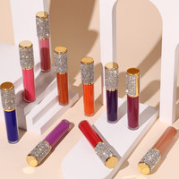 Rouge à lèvres nude 12 trous sans logo brillant à lèvres vide unique de luxe en diamant avec logo personnalisé différentes nuances