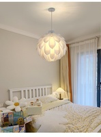 Lustre de chevet nordique design pomme de pin et citrouille avec source de lumière LED et télécommande