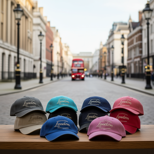 Casquette de baseball en coton lavé brodée London, 6 panneaux, réglable, unisexe, décontractée, 58-60 cm, 32143 - Product Image 3