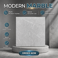 Carreaux de marbre en porcelaine mate 600x600mm de Chine pour sols, disponibles pour la décoration intérieure et extérieure, carreaux de salle de bain