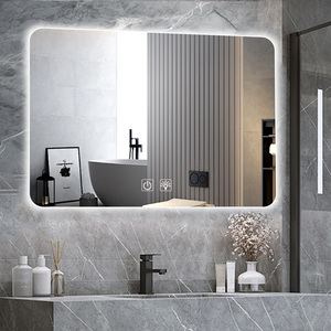 Thiết kế hiện đại Gương phòng tắm với LED gương và khung 4 mét 5 mét 6 mét Độ dày Bạc gương Glass với khung kim loại - Product Image 1