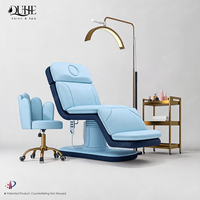 Table de Massage Électrique Incurvée en Cuir Blanc pour Salon de Beauté, Lit de Traitement Facial et des Cils avec 3 Moteurs – Vente en Gros de Mobilier de Salon