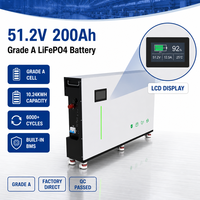 Batterie LiFePO4 à semi-conducteurs Ksafe Grade A 51,2 V 200 Ah, type sur pied, pour alimentation de secours solaire hors réseau