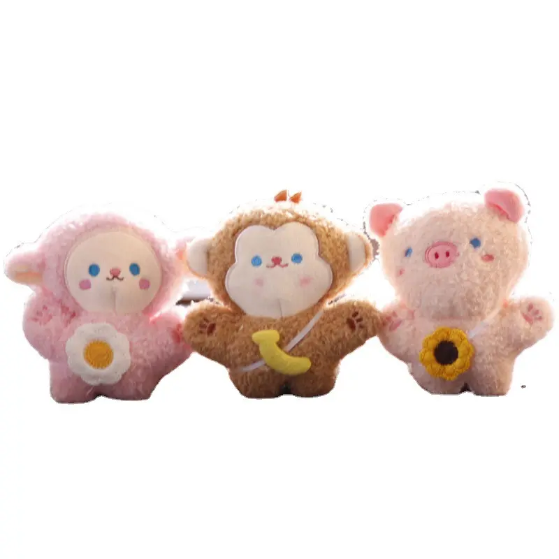 DHF389 liontin kelinci lucu mewah penjualan laris mainan boneka monyet tas sekolah domba kecil liontin boneka gantungan kunci hewan