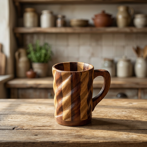 100% Natural Vintage Wooden Beer <b>Mug</b> Good Quality Large Capacity Dishwasher Safe Microwave Safe Straw Cap Reusable Portable - Product Image 1