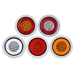 Feux arrière LED 24V avec guide de lumière rouge, jaune et blanc pour camions et remorques (feux de freinage, de clignotement et de recul) - Product Image 1
