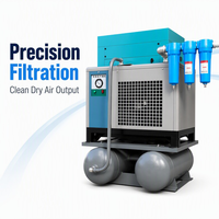 Compresseur d'air à vis laser 15-22 kW 16 bars PM VFD avec sécheur intégré, réservoir et filtration